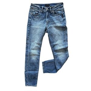 SILVER JEANS Suki Skinny Crop Jeans Sz 27 Mid Rise Light Wash Stretch